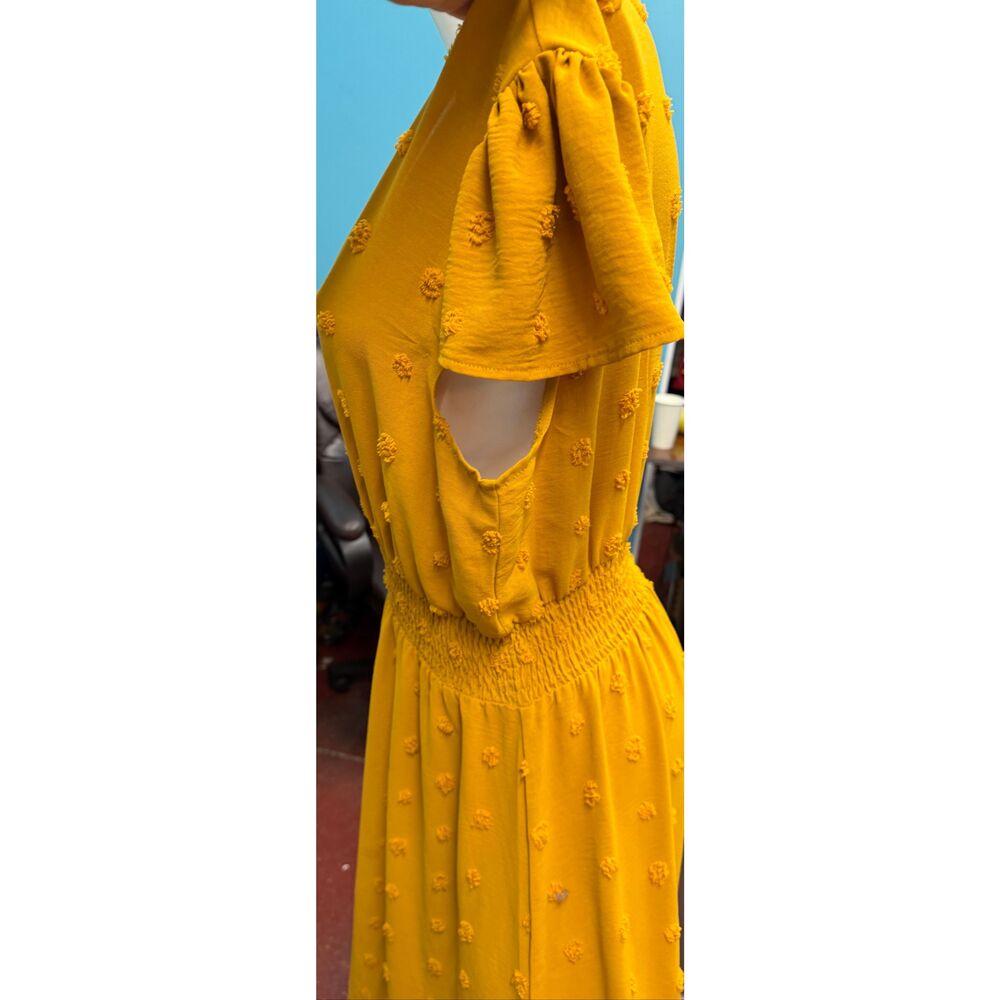 Pretty Garden Mustard Yellow Maxi Dress Women’s Size XL - Picture 4 of 8